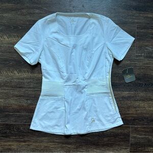 NWT JAANUU Women’s White Scrub Top New XS